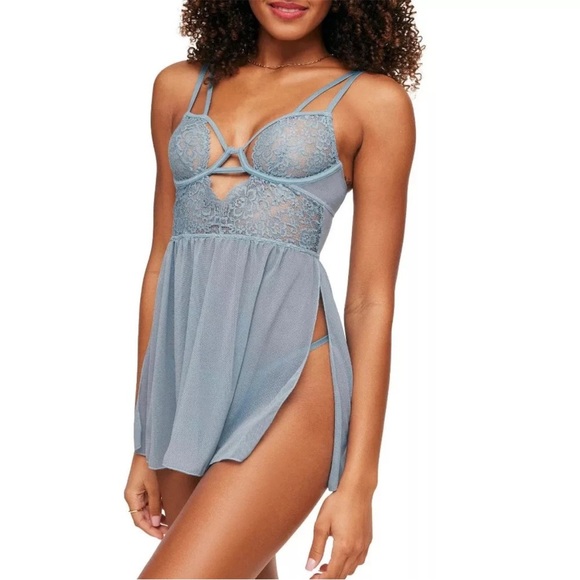 Adore Me Womens NEW Rae Babydoll Lingerie Set Size XXL Unlined Underwire - Picture 1 of 14